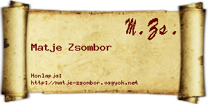 Matje Zsombor névjegykártya